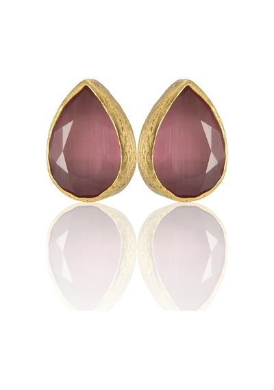 Kadir Jewellery 22 Ayar Altın Kaplama Kadın Minimal Küpe -el İşçiliği Ve Hipoalerjenik Küpe Pembe 74323897