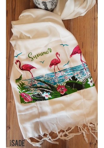 Peştemal Bambu Flamingo Desen