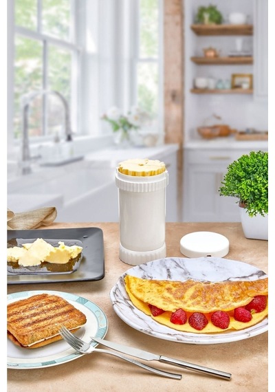 İndecor Houseware Buttercut Tereyağı Saklama, Ölçme, Yayma Ve Kesme Aparatı Beyaz