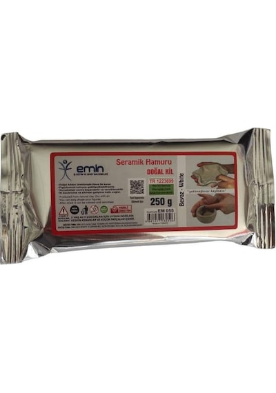 Seramik Hamuru Doğal Kil 250 Gr Beyaz Kil Hamuru 1 Adet