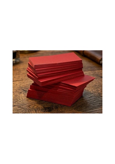 Kırmızı Boş Kelime Kartları Etiket 5x8cm 1000 Adet Boş Kart Boş Kartvizit
