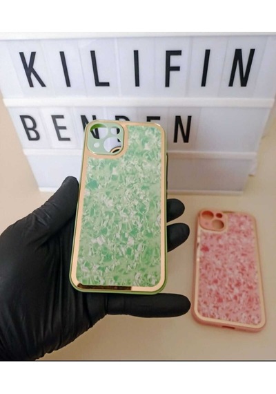 Apple Uyumlu iPhone 13 / 14  Mazaik Kılıf Modeli Yeşil