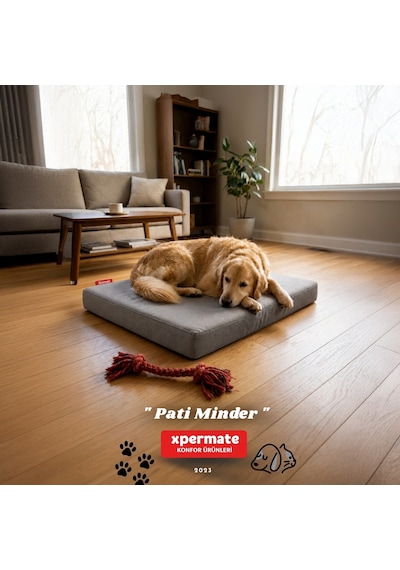 Xpermate Büyük Irk Köpek Yatağı Fermuarlı Yıkanabilir Su İtici Evcil Hayvan Yatağı Pati Minder 80 x 120 CM