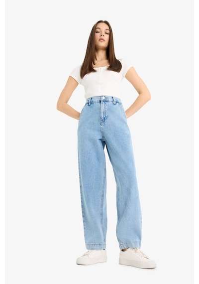 DeFacto Carrot Fit Beli Lastikli Bilek Boy Jean Yıkamalı Pantolon E1686AX25SMNM85