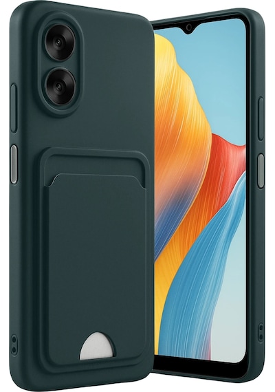 Cosmotex Newface Oppo A38 Kılıf Kelvin Kartvizitli Silikon - Koyu Yeşil