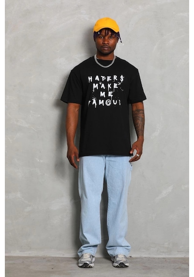 Wear Vexel Erkek Kısa Kol Baskılı Bisiklet Yaka T-shirt - Siyah Çok Renkli