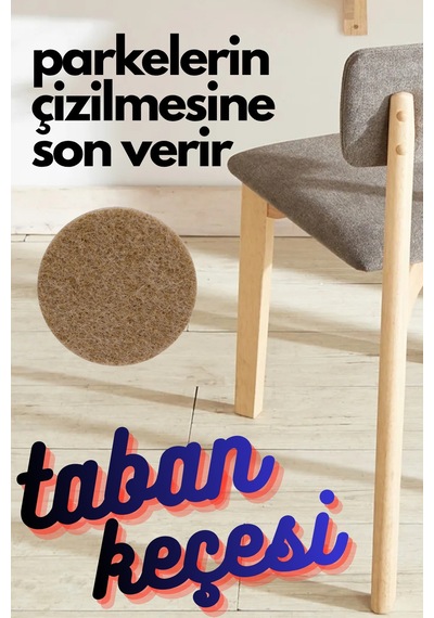 48'li Paket Kendinden Yapışkan Mobilya Keçesi Masa Ve Sandalye Ayak Koruyucu Kaydırmaz Zemin 20 Mm 144 Adet 144 Adet