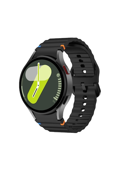 Samsung Galaxy Watch 7 40mm-44mm İle Uyumlu Metal Tokalı Dalgalı Spor Silikon Kordon
