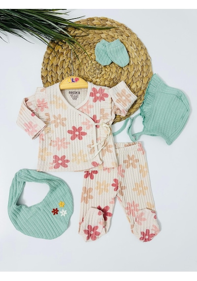 Alpbebe Edmonton Papatyalar 5li Yenidoğan Set - Yeşil Yeşil