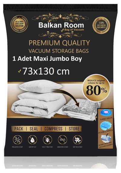Balkan Room Vakum Hurcu 73 X 130 Vakumlu Hurç Maxi Jumbo Boy Şeffaf