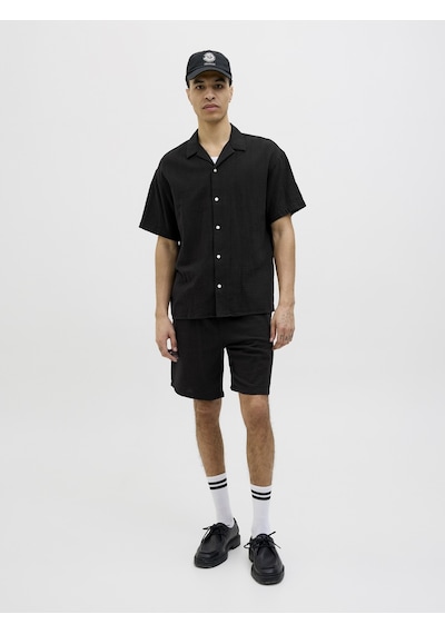 Jack & Jones Jack Jones Erkek Pamuklu Kısa Kollu Gömlek 12274798 Siyah Jack & Jones Jack Jones Erkek Pamuklu Kısa Kollu Gömlek 12274798 Siyah