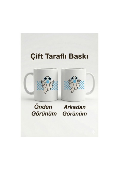 Kişiselleştirilebilir İsme Özel Kupa Bardak - Havalı Hayalet Ve Mavi Dama Tasarımlı Hediyelik 330 M Çok Renkli - 876076293 Çok Renkli - 876076293 Çok Renkli