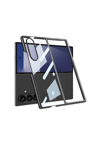 Samsung Uyumlu Galaxy Z Fold 7 Kılıf Zore Full Camlı Kıpta Kapak Çok Renkli