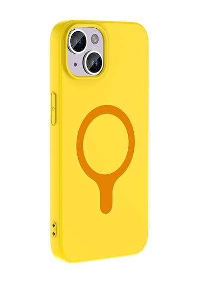 Maks Technology iPhone Uyumlu 13 Kılıf M-safe Şarj Özellikli Mkst Aris Silikon Kapak - Sarı