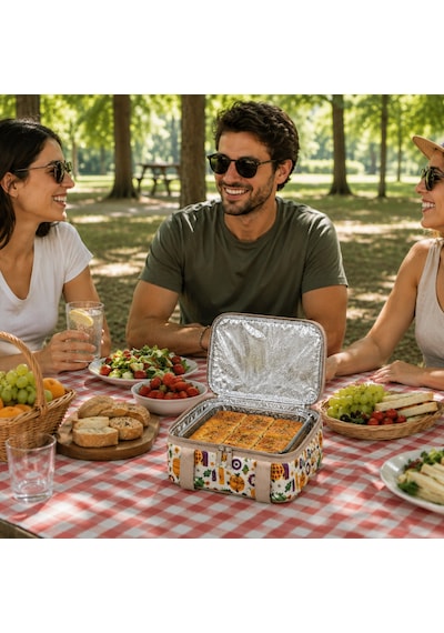 Borcam Termal Çantası-yemek Çantası-30 Cm Kare-352 Çok Renkli