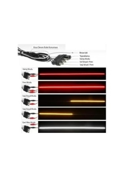 Pick Up Ledi Off Road Bagaj Sinyalli Kayar Led Lamba V Model 120cm