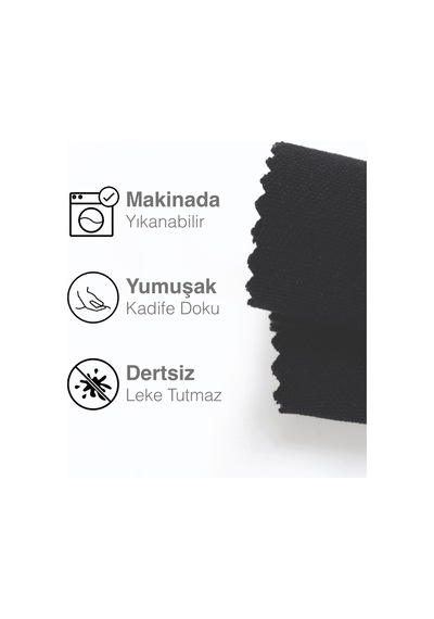 Kadife Dokulu Siyah Renk Daily Series Runner 40 X 140 Siyah