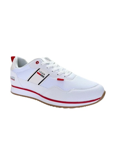 Erkek Günlük Sneaker Spor Ayakkabı Beyaz - Kırmızı-Beyaz - Kırmızı