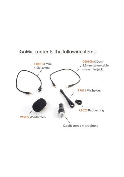 Micw Igomic Kit Hero Aksiyon/dslr Kameralar için Stereo Mikrofon