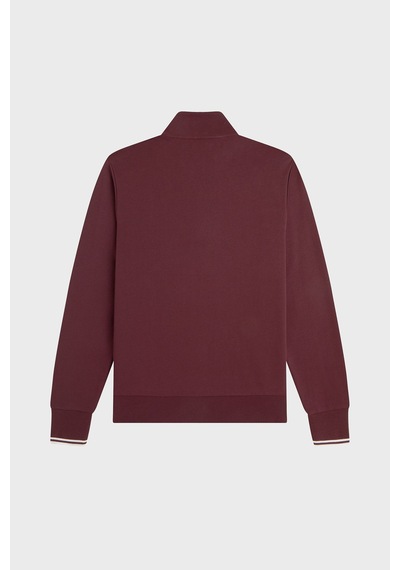 Fred Perry Logolu Pamuklu Yarım Fermuarlı Sweat Erkek Sweat M3574 64a Bordo
