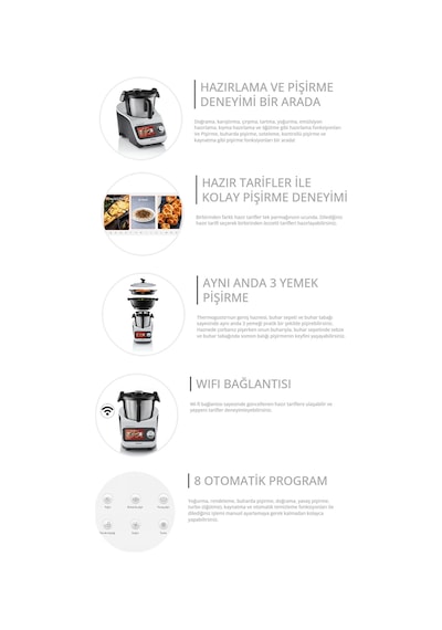 Arzum Ar1181 Thermogusto Çok Fonksiyonlu Akıllı Mutfak Robotu  -