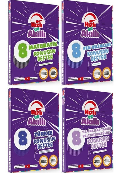 Tammat 8. Sınıf Matematik + Fen Bilimleri + Türkçe + İnkılap Tarihi Hızlı Ve Akıllı Konuşan Defter Soru Bankası Set 4 Kitap
