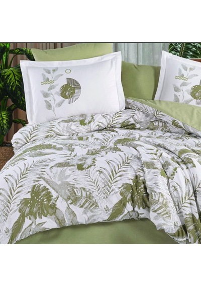 Hobby Çift Kişilik Poplin Nevresim Tiffany Yeşil Çok Renkli
