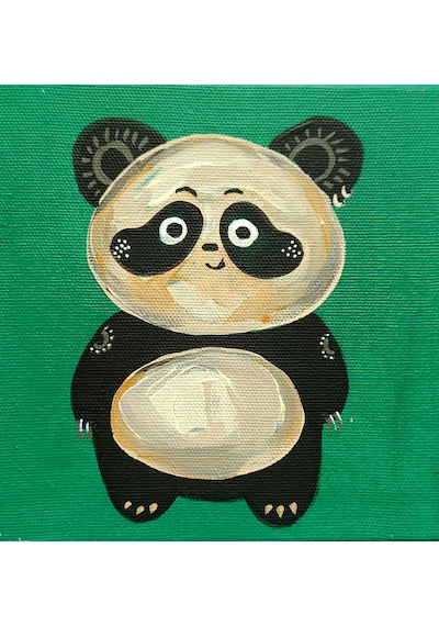Pet Yavru Hediye Kutusu - Panda - Sanatsal Hediye Kutusu - Yeşil