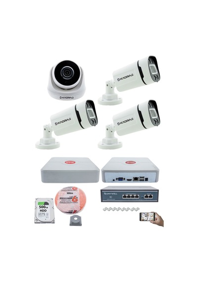 Ip Güvenlik Kamera Seti - 1 İç Mekan , 3 Dış Mekan Kdj-1ın3out-v1