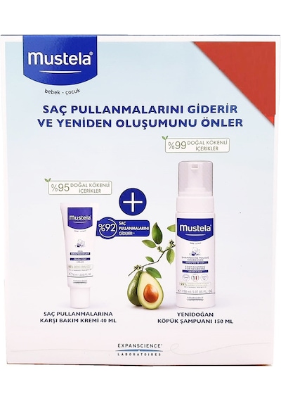 Mustela Yenidoğan Köpük Şampuanı 150 ML + Saç Pullanmalarına Karşı Bakım Kremi 40 ML
