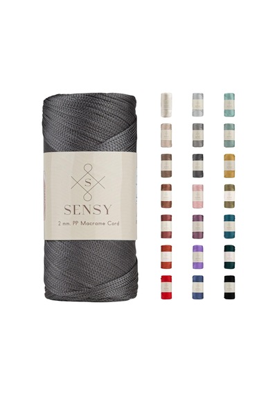 2 Mm - 200 Gr Polyester Makrome Ipi Koyu Gri 230 M Polyester Makrome Ip Supla Ip Ve Çanta Ipliği