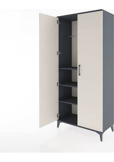 Hyperion Dolap 3 Raflı 2 Kapaklı Tek Askılı 88x44x195 Antrasi... Antrasit