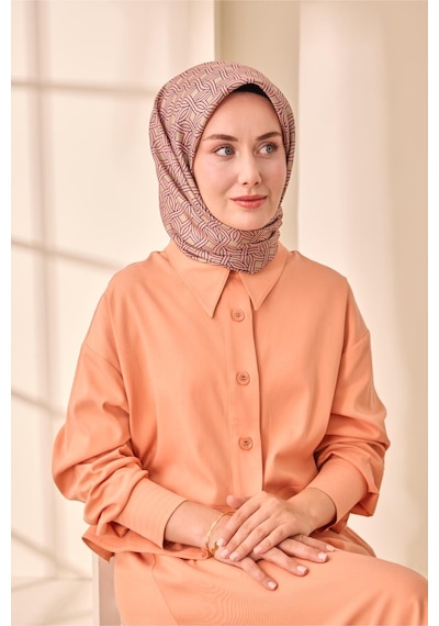 Silk Home Twill İpek Eşarp - 11479-25 Pembe Vizon