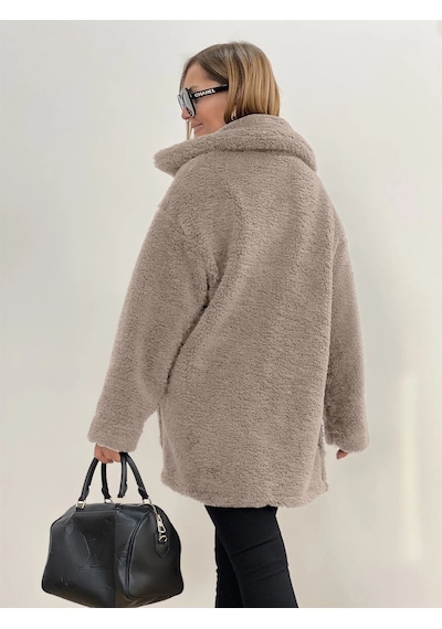 Barbora Peluş Rahat Kışlık Ceket Ws06krem 001