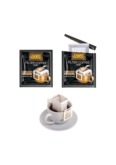 Gold Stone Filtre Kahve - Koyu Kavrulmuş 16 X 8 Gr Kağıt ve Metal Filtre