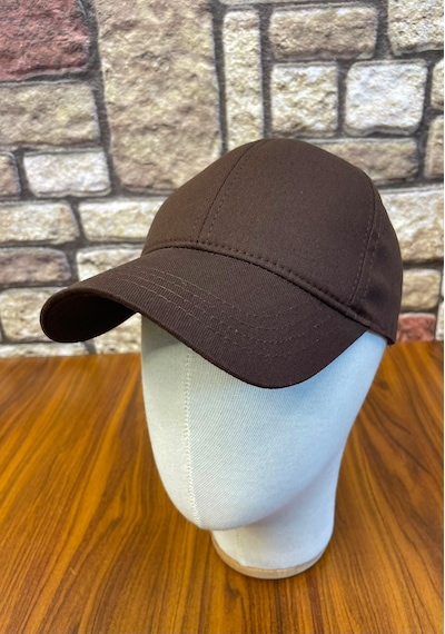 Hamze Düz Basic Pamuklu Unisex Cap Şapka Kahverengi
