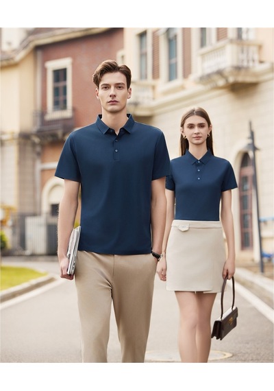 New Performance Premium Polo T-shirt 82.9% Nylon 17.1% Spandex Mavi