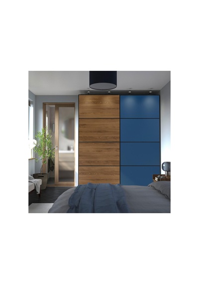 Mehamn Ceviz Görünüm-mavi 100x236 Cm Sürgü Kapak - 60605761 Ikea Kahverengi