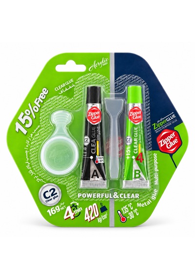 Zipper Glue Çok Amaçlı Çift Karışım Şeffaf Yapıştırıcı 16 Gr 1 Paket-1 Paket