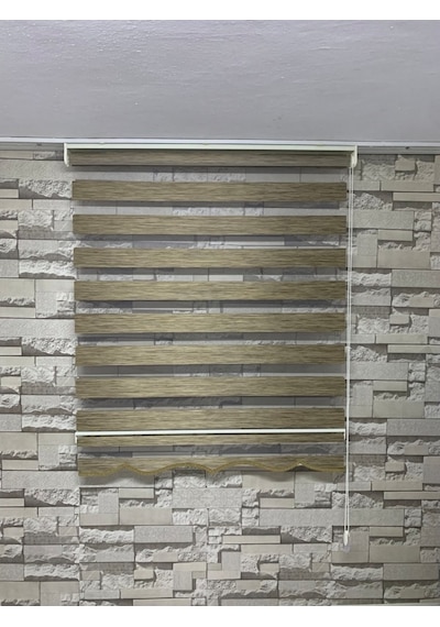 Bambu Açık Kahve Renk Zebra Perde (Etekli)