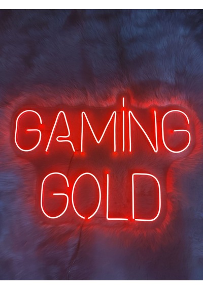 Gaming Gold Gamer Neon Led Tabela 70x50cm