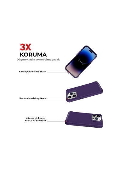 Bix Apple Uyumlu iPhone 14 Pro Max Vortex Magsafe Kılıf Stand Özellikli 3x Korumalı Mikro Fiber İç Yüzey Koyu Mor Bix Apple Uyumlu iPhone 14 Pro Max Vortex Magsafe Kılıf Stand Özellikli 3x Korumalı Mikro Fiber İç Yüzey Koyu Mor
