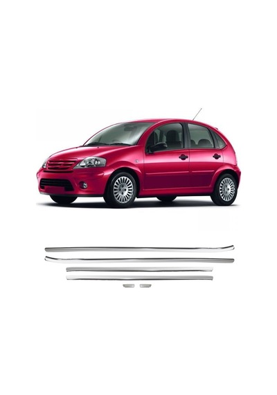 Citroen C3 Uyumlu 2009 Ve Üzeri Krom Cam Çıtası 6 Parça Paslanmaz Çelik
