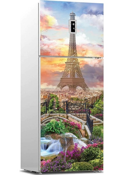 Buzdolabı Sticker Kaplama Dolap Kaplama Etiketi Paris Kolaj