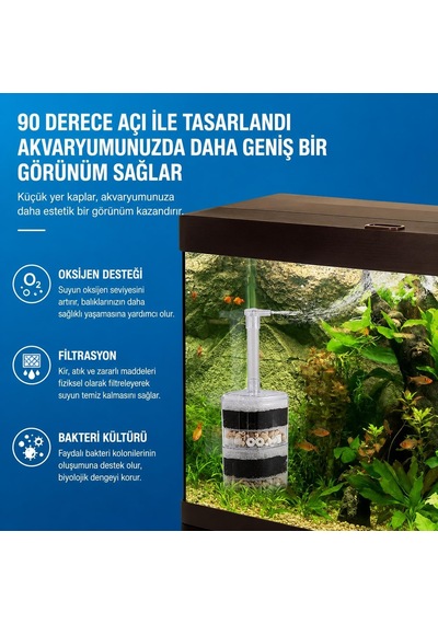 Valkyrie Köşe Akvaryum İç Filtresi 6 Katmanlı Biyolojik Süngerli