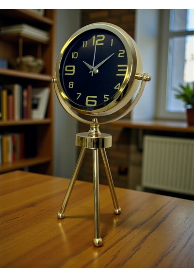 Vintage Prestige Üç Ayaklı Metal Masa Saati Renkli