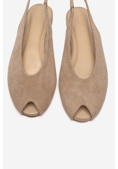 Luvishoes Serına Bej Süet Kadın Sandalet