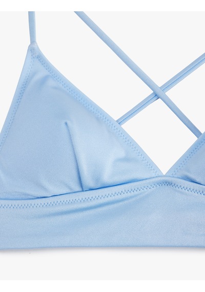 Koton Sırt Bağlama Detaylı Bralet Bikini Üst Mavi 6sak10017mm