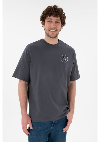 U.S. Polo Assn. Erkek Oversize Fit Bisiklet Yaka Antrasit Tişört 50305904-VR006