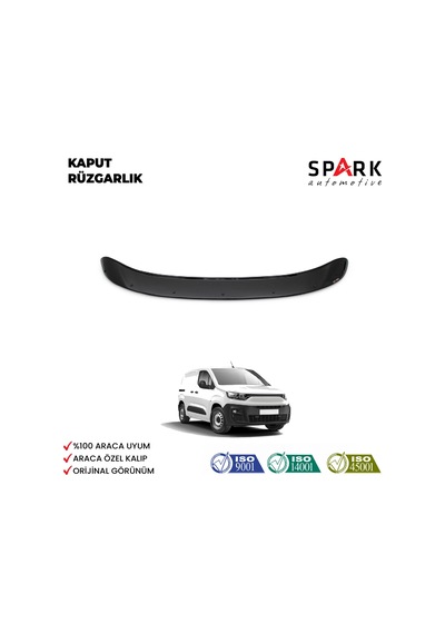 Fiat Doblo 2023- Yılı Ve Sonrası Uyumlu Kaput Rüzgarlığı 3mm Siyah